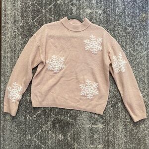 Pink snowflake sweater - soft